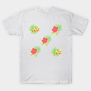 tropical flowers print T-Shirt